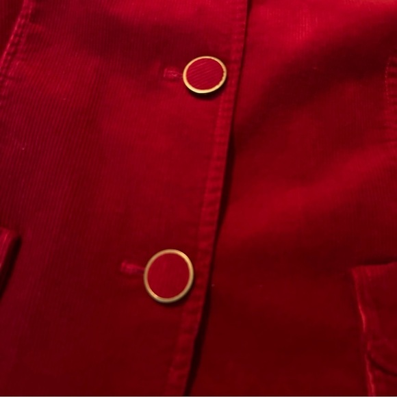 Talbots Corduroy Button Front Round Neck Red Jacket - 16 - Picture 7 of 14
